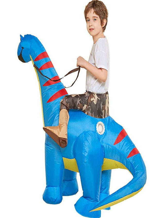 One Casa Inflatable Dinosaur Costume Riding Diplodocus T Rex Air Blow up Funny Party Halloween Costumes for Kids (2-4Yrs) - Image 5